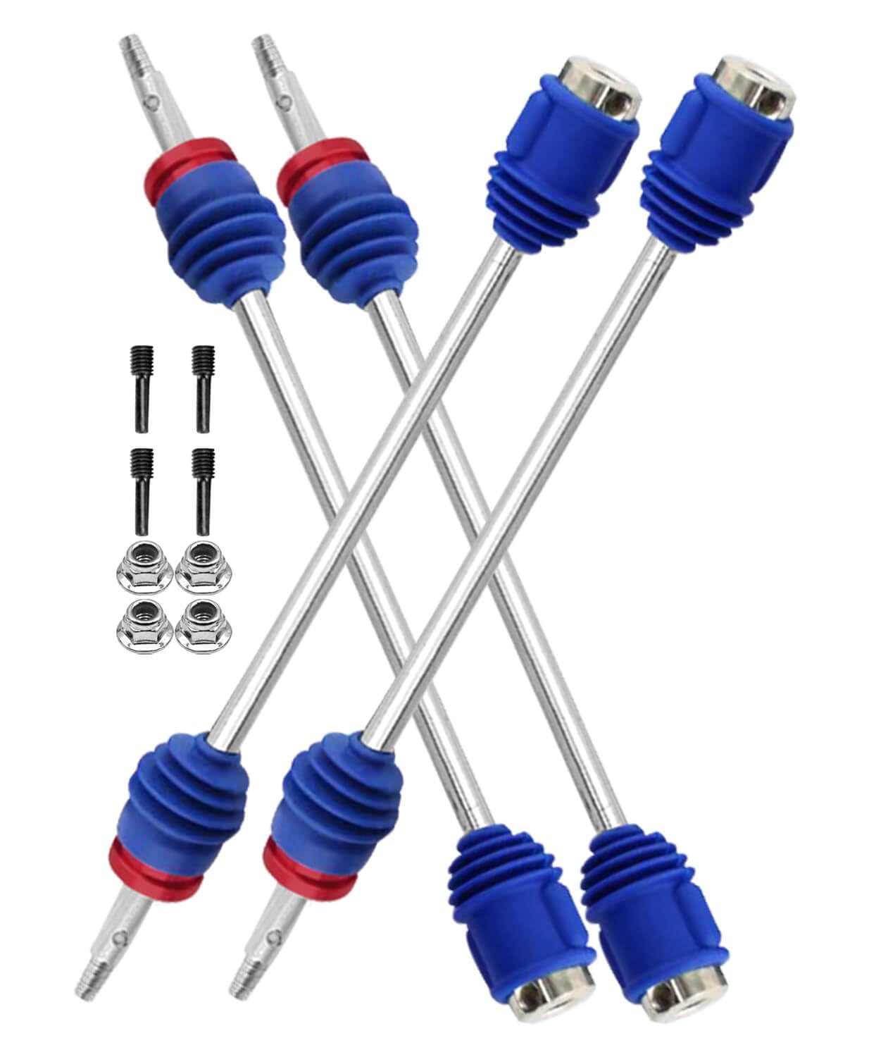 Drive Shaft CVD Upgrades Parts for 1/10 T-Maxx/E-Maxx/Revo,4PCS Front Rear #45 Steel Axles Driveshafts Hop-up,Replace #5451R,Navy Blue