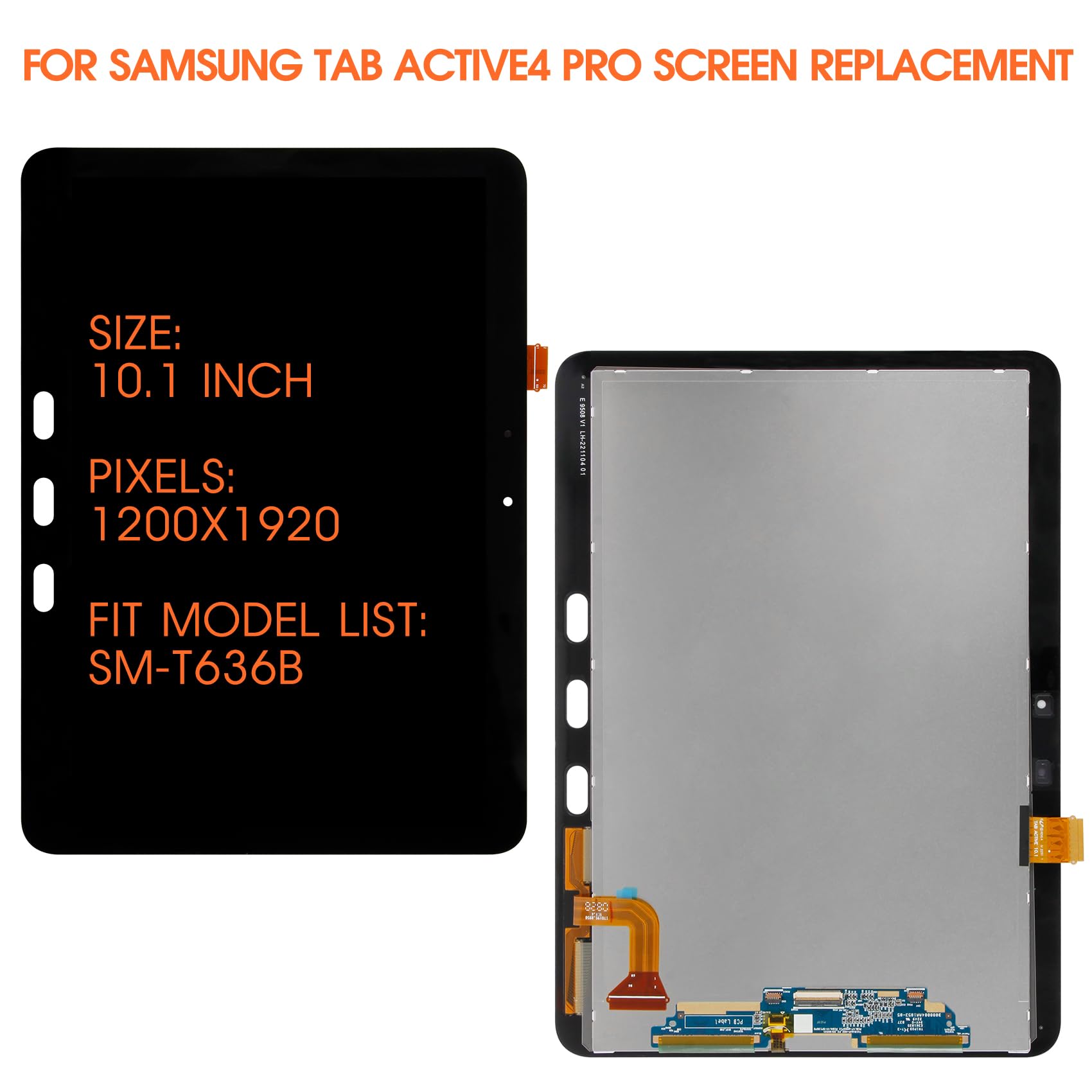 Pantalla LCD para Samsung Tab Active4 Pro 10.1 (2022) T636B LCD Display para Samsung Galaxy Tab Active4 Pro 2022 10.1 Pulgadas Pantalla de Repuesto Digitalizer Touch Screen Asamblea con Reparación