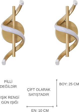 Felo Aplik (2 ADET) Modern Tasarım Dekoratif Led (GÜN IŞIĞI) (PİLLİ DEĞİLDİR) Mutfak Banyo Yatak Odası Çalısma Odası Hol Salon [Enerji Sınıfı A++]