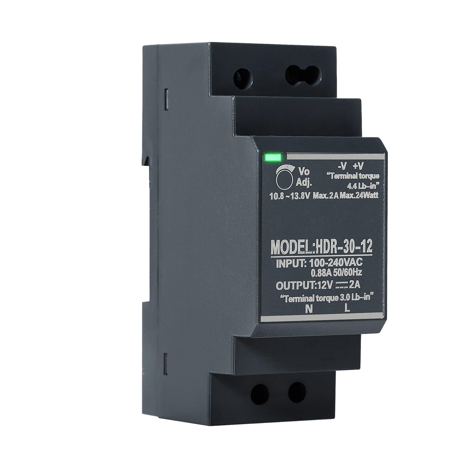 BuyWeek Alimentation sur Rail DIN 30 W 12 V 2 A, transformateur d'alimentation sur Rail AC vers DC, entrée AC 100 V-240 V, Sortie DC 12 V
