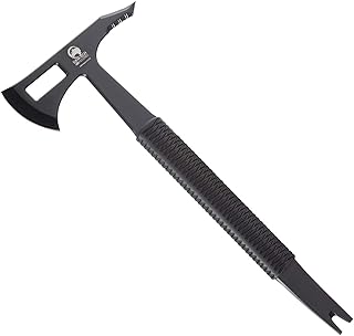 Luna Tech, LTK9501, Dave Young Combat Breaching Tool, 16.75in. Full Length Tang Tomahawk, TPR Handle, Includes Black Sheath with MOLLE System