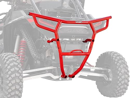 Miniatura 1 de SuperATV Parachoques trasero para Polaris RZR XP TurboRZR XP 4 Turbo 2019+ - Rojo - Revestimiento en polvo resistente a los rayos UV - Hecho de tubo