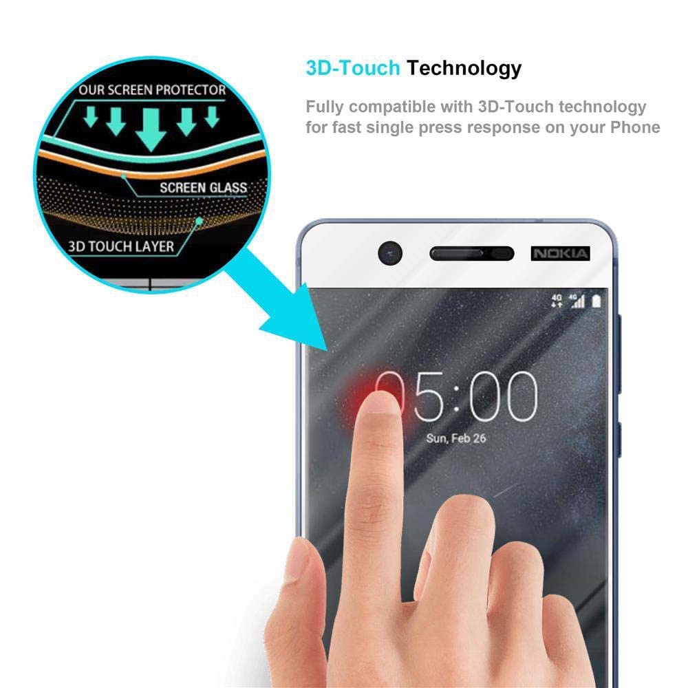 Cadorabo Pellicola Protettiva compatibile con Nokia 2.1 2018 in ELEVATA TRASPARENZA - Vetro di protezione del display (Tempered) con durezza 9H con compatibilità 3D touch