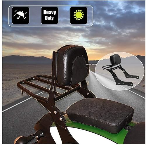 Adaptador de montaje para portaequipajes trasero de acero negro para motocicleta, con almohadilla de cojín para respaldo de pasajero para Ka.wasaki