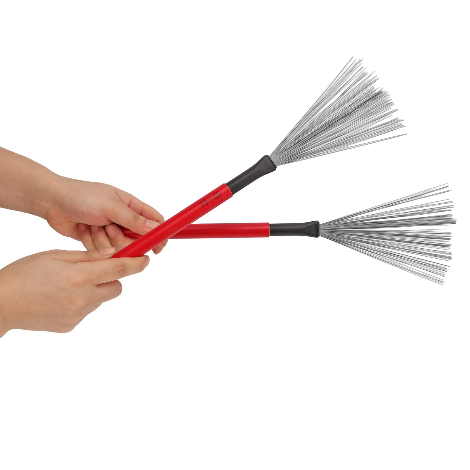 plplaaoo 1 Paar Trommelbürsten, doppelköpfiger Ahorn-Drumstick, Gummi-Stahldraht, tragbare Percussion-Bürste, Drum-Brush-Sticks für Schlagzeuger, Anfänger, Rockband, Jazz-Folk, Musikliebhaber, TRO
