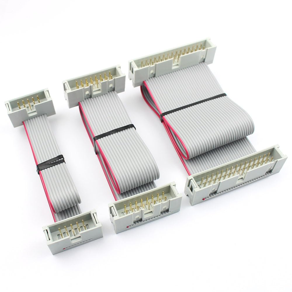 5FT Silver Flat Ribbon Cable - 12 Wire IDC Cable For 2.54mm Pitch Connectors