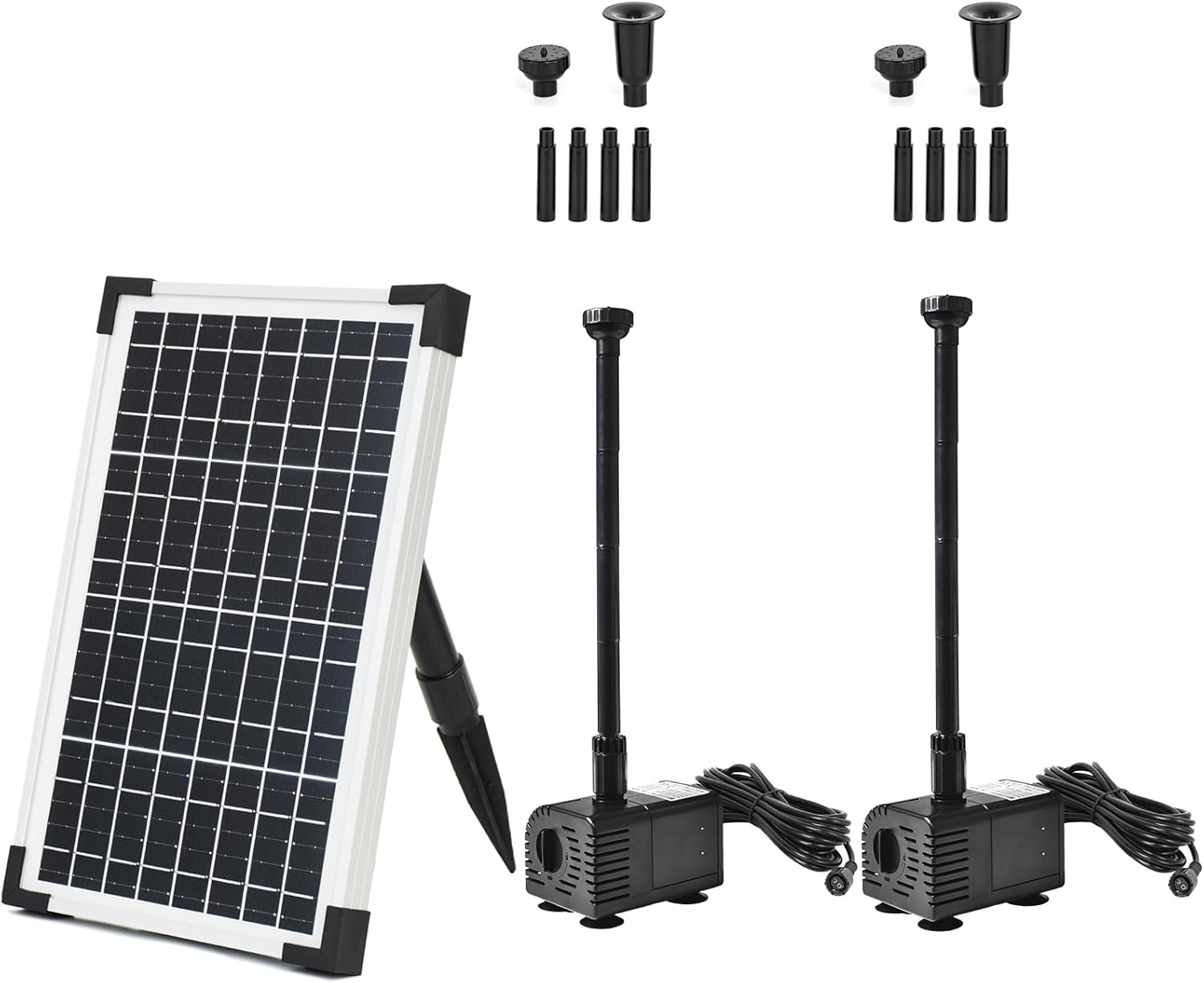 ECO-WORTHY Solar Water Fountain Pump Kit 216 GPH Flow 13W Adjustable Dry-Run Protection Solar Pond Pump Monocrystalline Solar Panel Powered Water Pump for Ponds, Garden, Waterfall, Pool, Birdbath