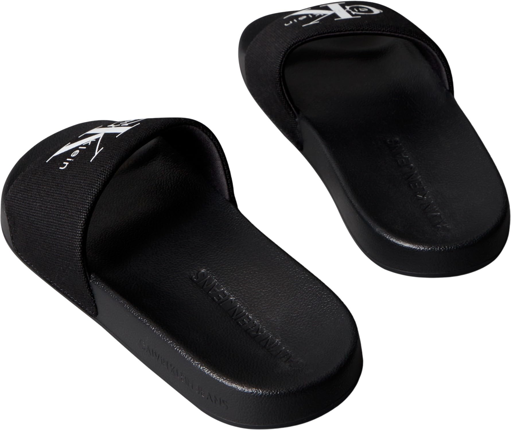 Calvin Klein Claquettes monogram Wn Logo Ck Yw0yw01967 pour femme, noir, blanc clair, 40 EU, noir et blanc clair, 40 EU