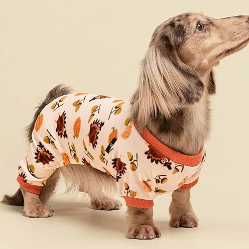 Miniatura 4 de Fitwarm Pijama de pavo para Acción de Gracias, divertida ropa de invierno para perros pequeños, hembras y niños, overol para mascotas, enterizo de