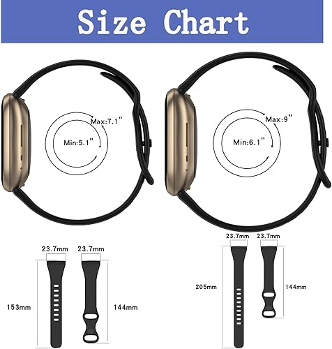 Miniatura 4 de Paquete de 3 Correa delgada de silicona compatible con Fitbit Versa 4 bandas para mujeres y hombres, correa deportiva suave y estrecha para Versa