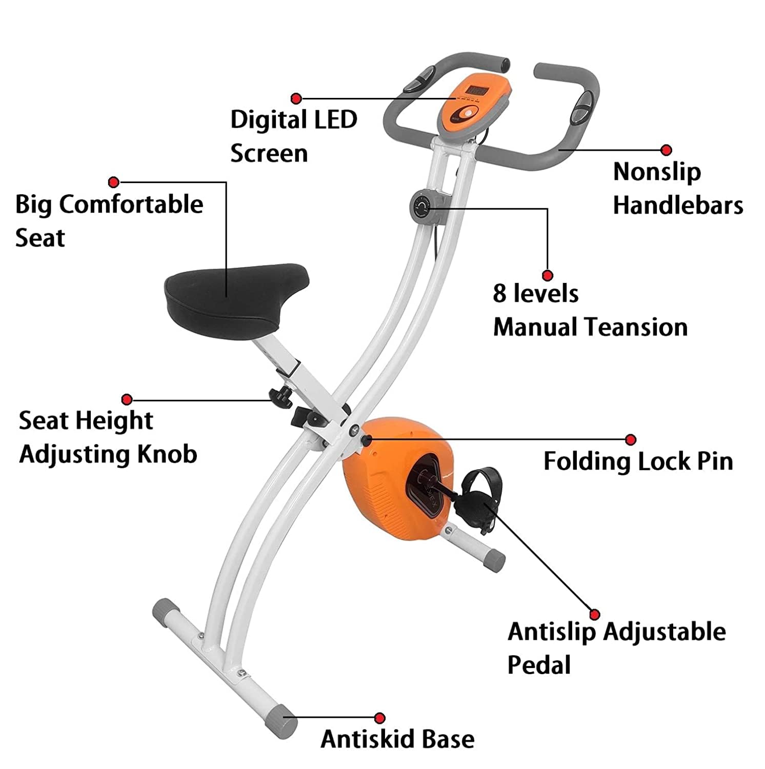 Dolphy Foldable X Bike With Level Manual Tension Exercise