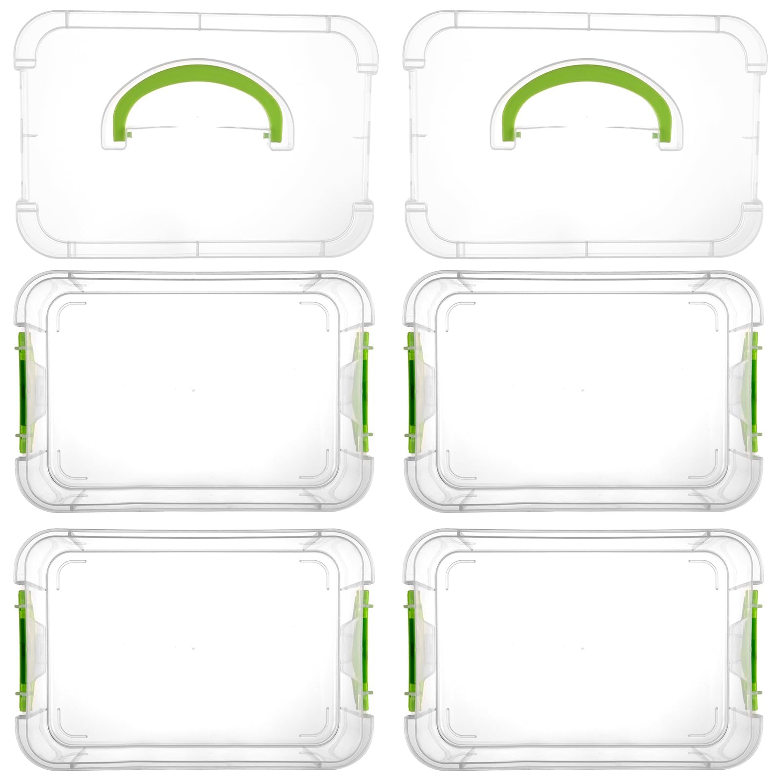 YAYODS 2 cajas clasificadoras con asa de transporte, 27 x 17,5 x 24 cm, cajas clasificadoras para piezas pequeñas, caja de almacenamiento con compartimentos, caja organizadora grande de plástico,