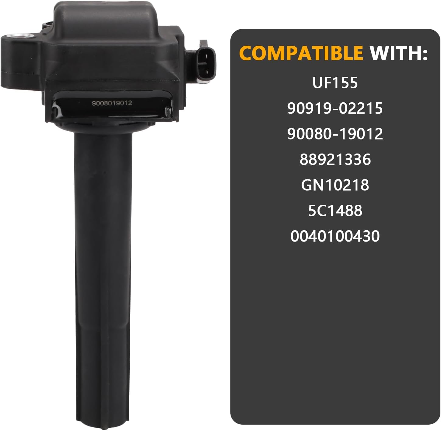 UF155 OEM Ignition Coil - Compatible with Toyota Lexus 1996-2001 Camry Sienna Avalon Solara ES300 V6 3.0L - Replaces # UF155 90919-02215 90080-19012