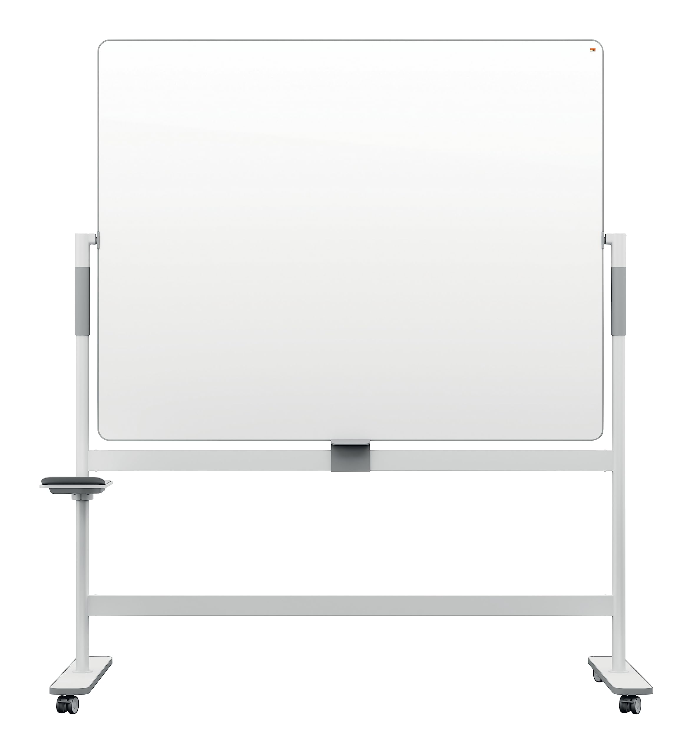 Nobo Move & Meet Doppelseitig drehbares Whiteboard, 1500 x 1200 mm, Pinnwand-Magnettafel mit Ständer & Trocken abwischbarer Oberfläche, 360° Horizontalem Schwenkpunkt & Zentralverriegelung, 1915645