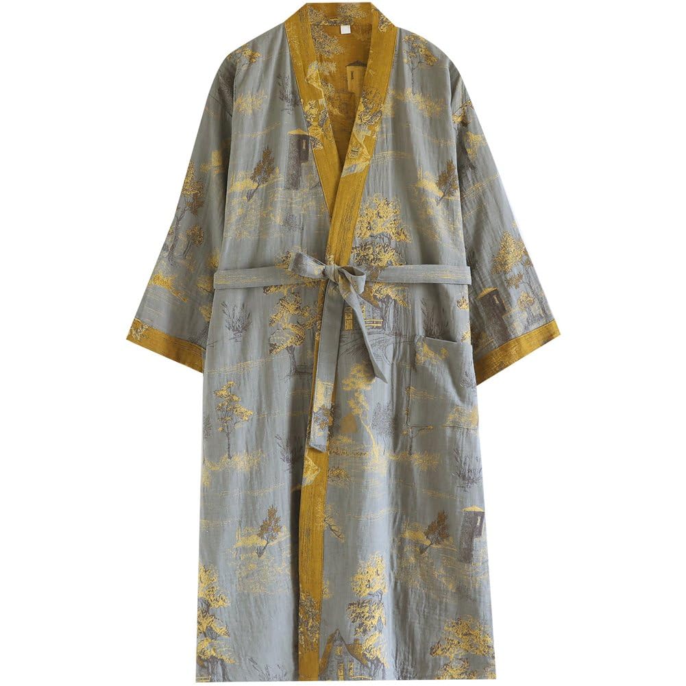 Kimono japonais en gaze de coton pour homme et femme