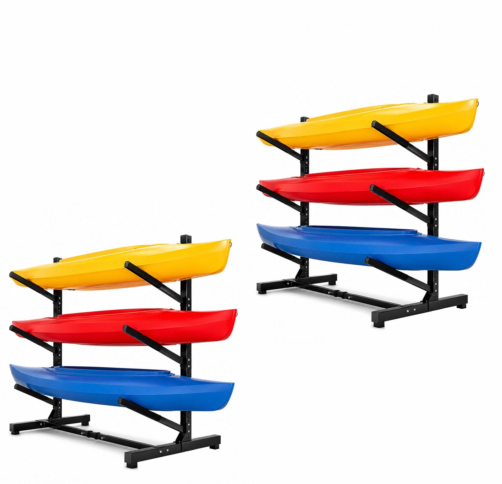 Soporte para kayak de pesca de 3 niveles y canoas en base estable