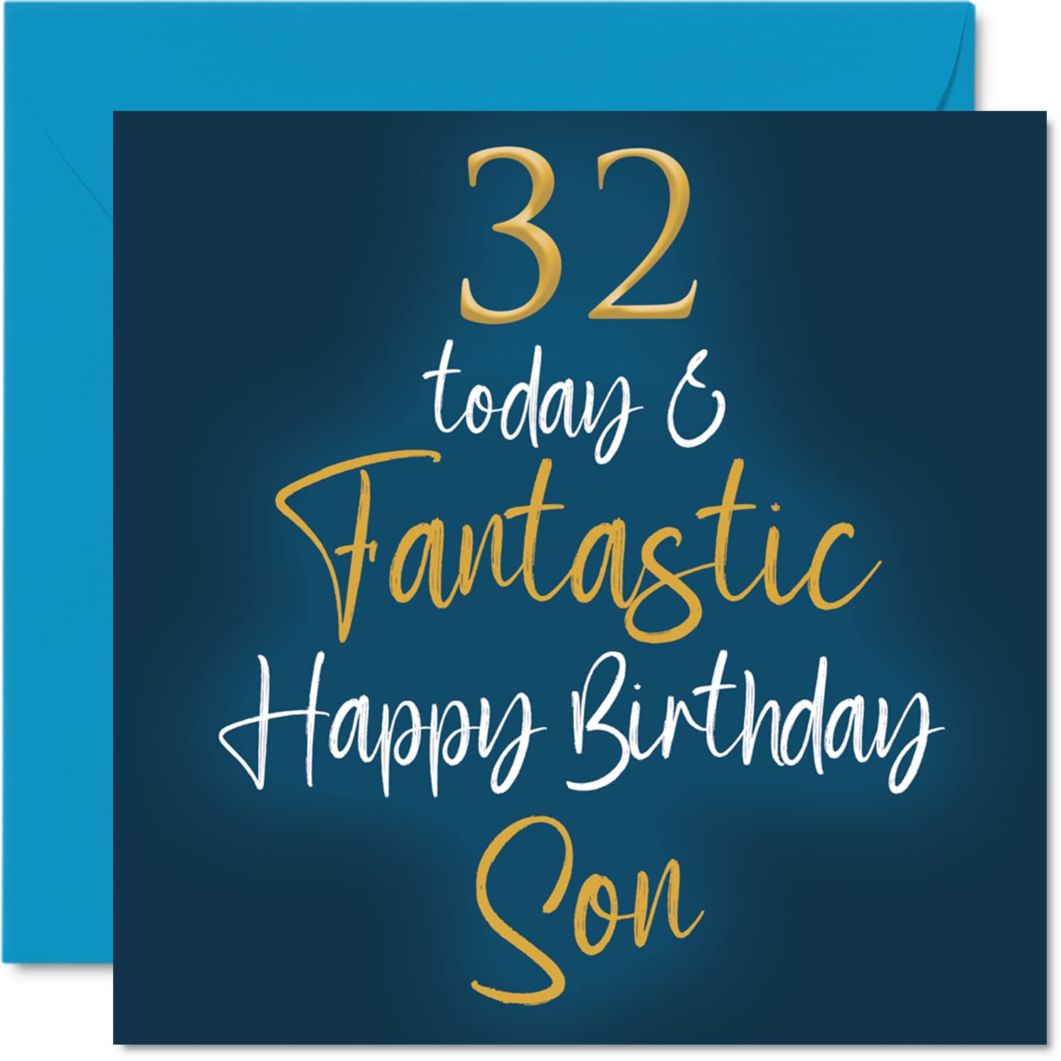 Fantastic 32nd Birthday Cards for Son - 32 Today & Fantastic - Happy Birthday Card for Son from Mom or Dad, Son Birthday Gifts, 5.7 x 5.7 Inch