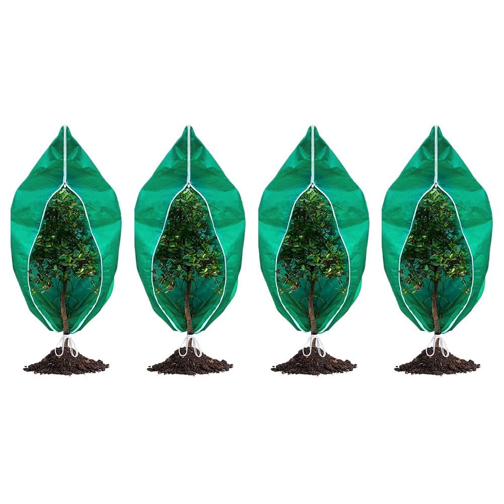Coperture antigelo per piante, 4 pezzi, coperture antigelo per piante, panni antigelo per alberi, arbusti e piante in vaso (160 x 180 cm)