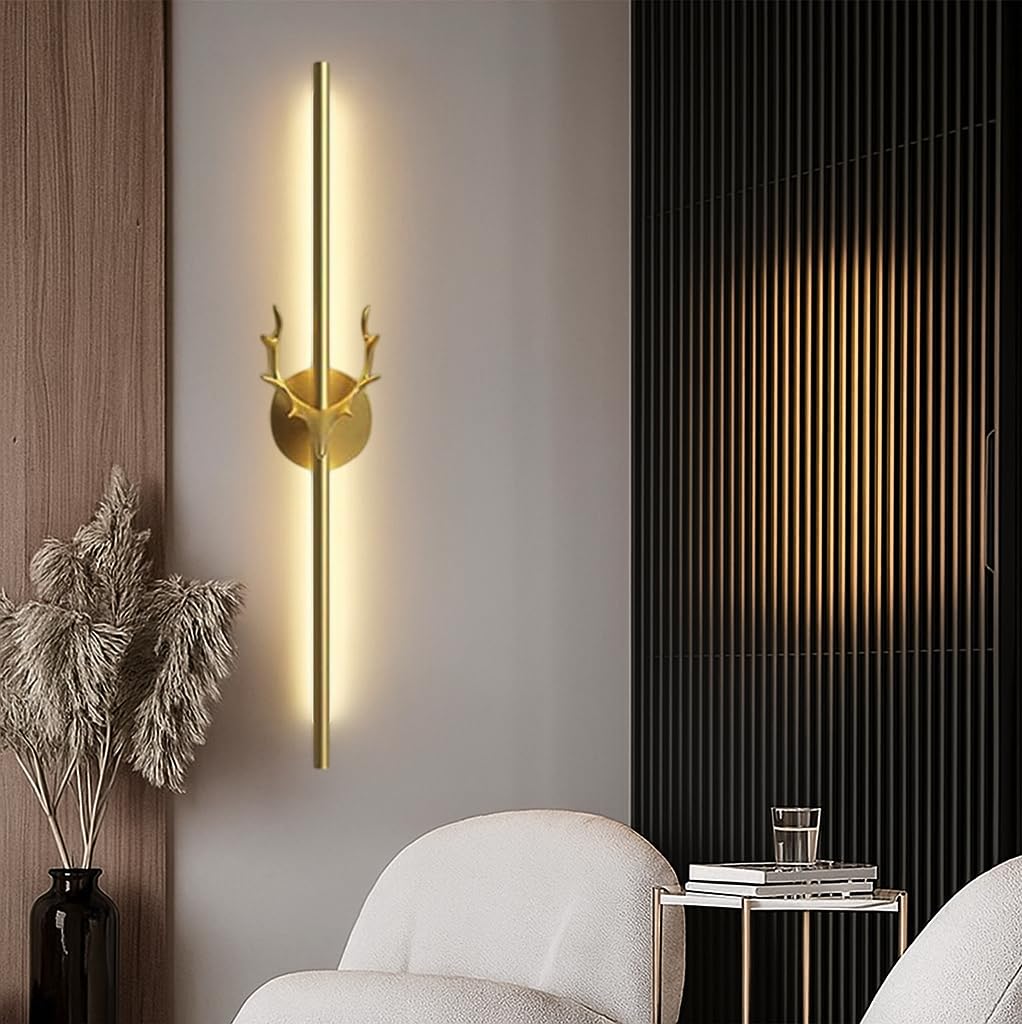 Groeien Modern LED Long Wall Sconce Gold Wall Light for Bedroom Living Room Corridor Lighting Fixtures Wall Mount (DEER-23.5 INCH, 1, Count)