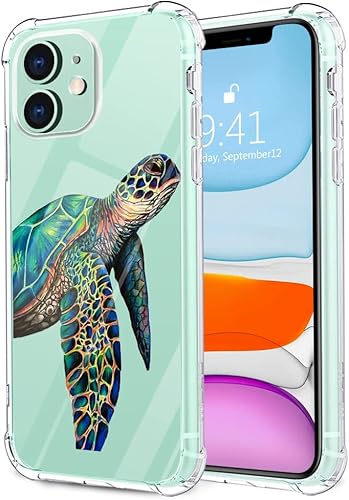 MAYCARI Funda para iPhone 11 de tortuga colorida, diseño de bonito animal de TPU transparente, fundas protectoras suaves, flexibles, delgadas, MAYCARI Funda para iPhone 11 de tortuga colorida, diseño de bonito animal de TPU transparente, fundas protectoras suaves, flexibles, delgadas,