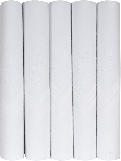 Caruso Italy Men's Premium 100% Pure Cotton Handkerchief White Self Border