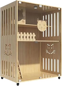 Cat House Cat Villa Household Wood Cage Nest Bunk Bed Two-Story Indoor Luxury House Multi-cat Cabinet