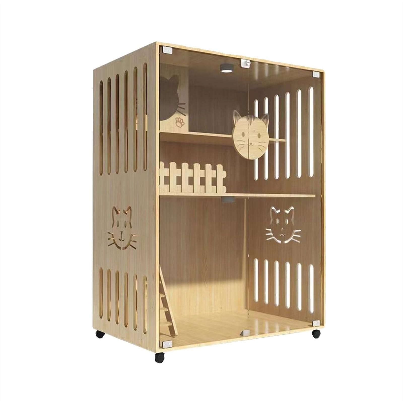 Casa del gatto Villa for gatti Gabbia for gatti in legno for uso domestico Letto a castello for gatti Nido for gatti Casa for gatti di lusso for interni a due piani Gabinetto for gatti multi-gatto Gab