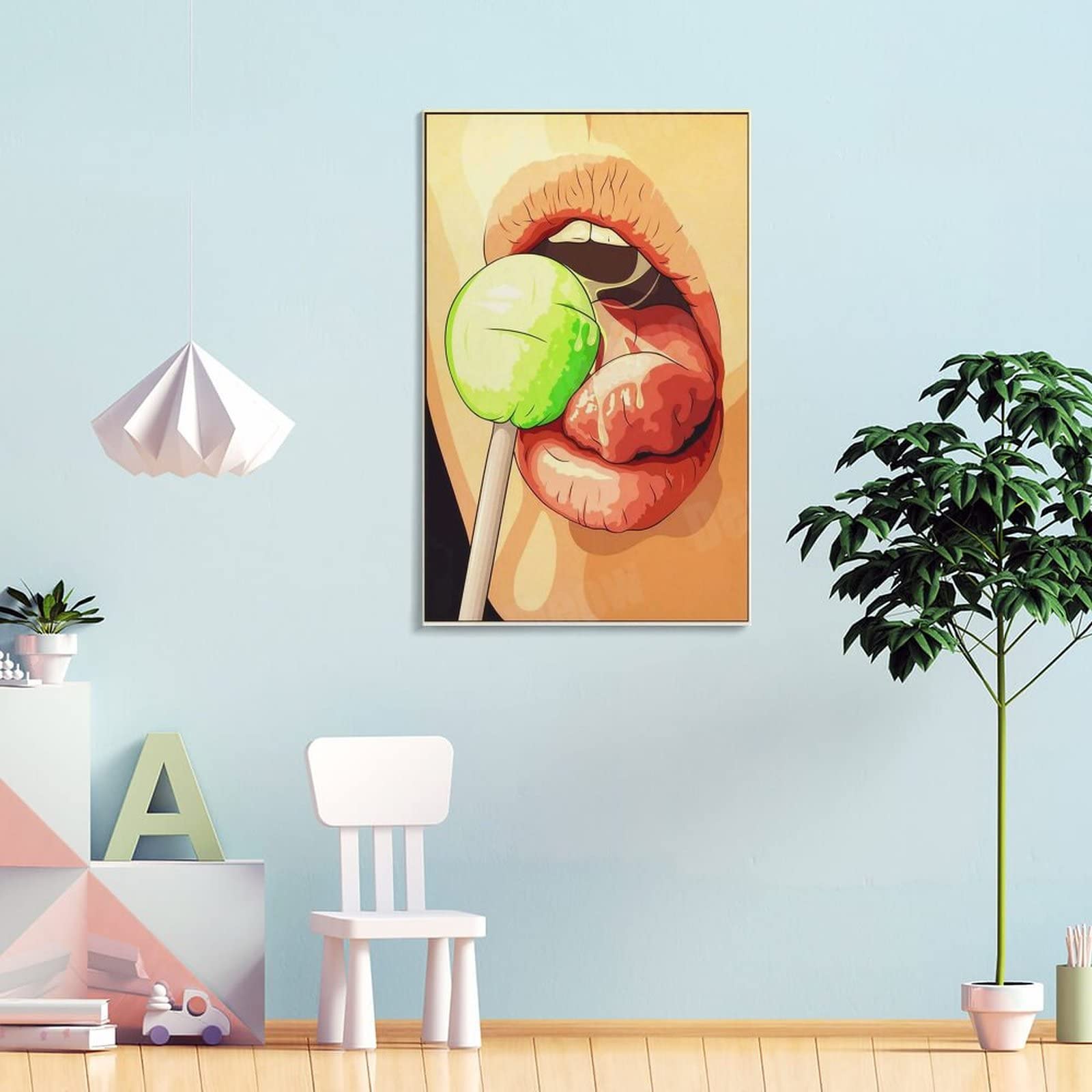 Poster pop art con stampa artistica da parete su tela con scritta "Hot Girl" e poster da camera da letto in famiglia, 60 x 90 cm