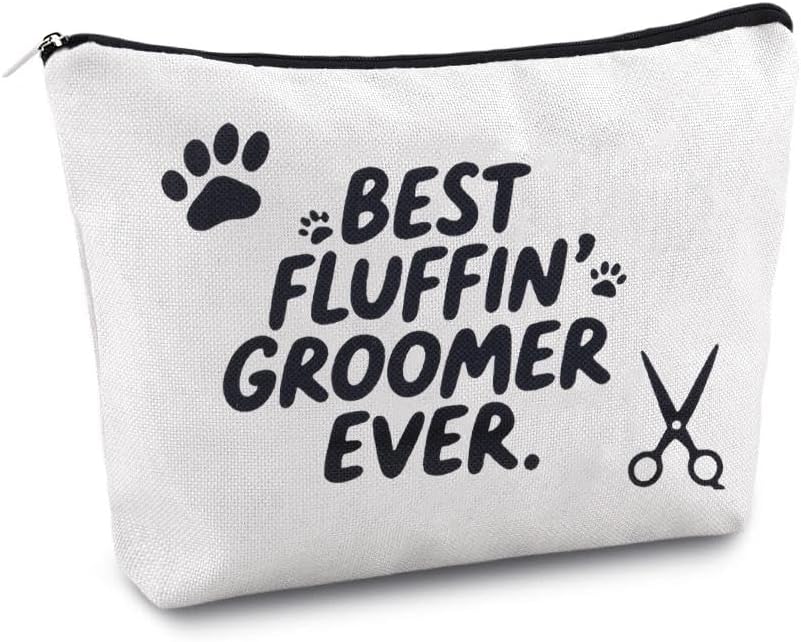 yaozeio Dog Groomer Makeup Bag Pouch for Women Cat Pet Grooming Bag Organizer for Men Dog Grooming Travel Case for Groomers Birthday Christmas Gifts for Friend Sister Groomer Gifts for Daughter Son