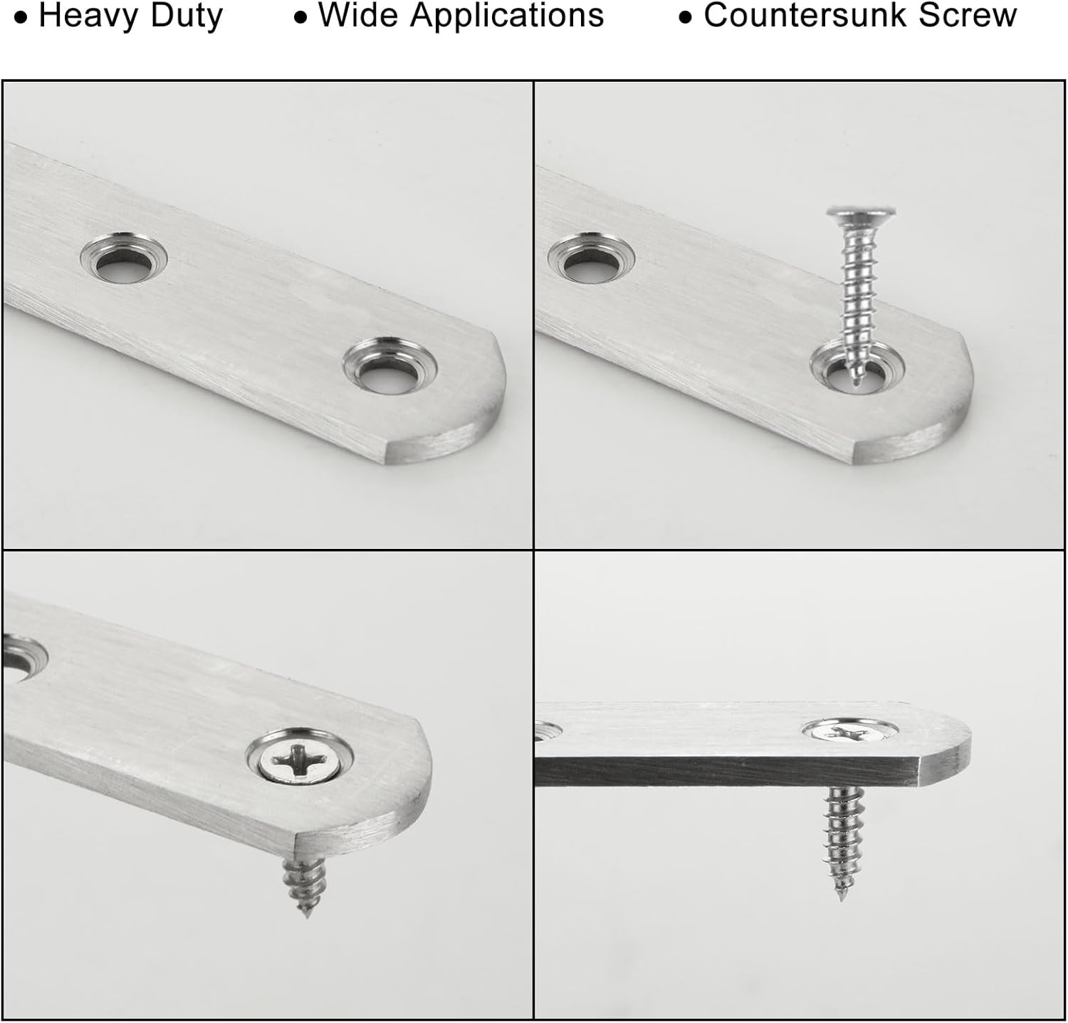 12Pcs Silver Mending Plate, 10” Flat Straight Braces Heavy Duty Metal Straight Bracket, Cast Iron Mending Joining Repair Plates Fixing Bracket Connector for Repairing Wooden Furniture, 250MMx20MMx3MM
