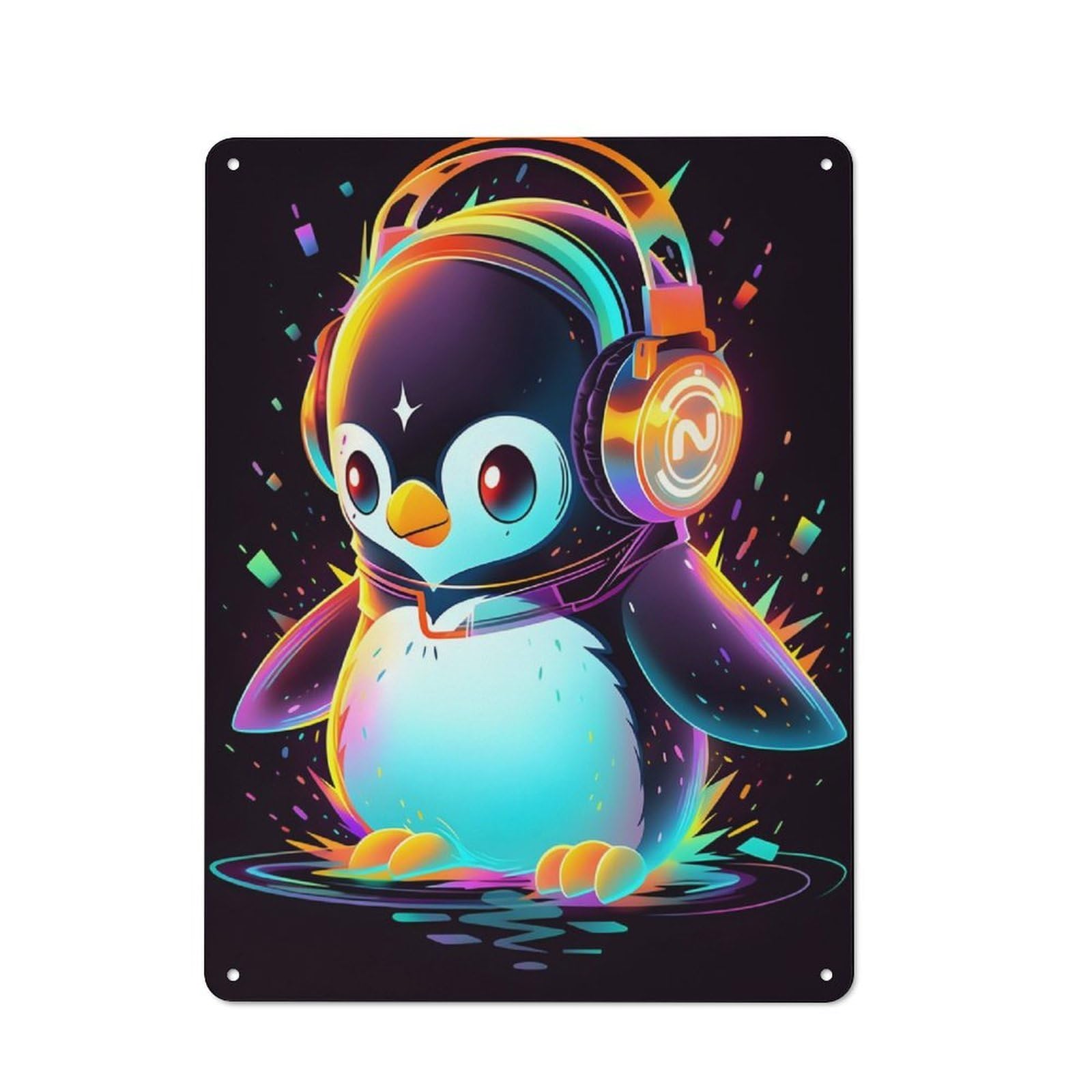 Cool Penguin Classic Metal Wall Decor 40x30cm, Metal Sign for Cafe, Pub, Workshop Or Home Bar, Small Accent for Blank Walls