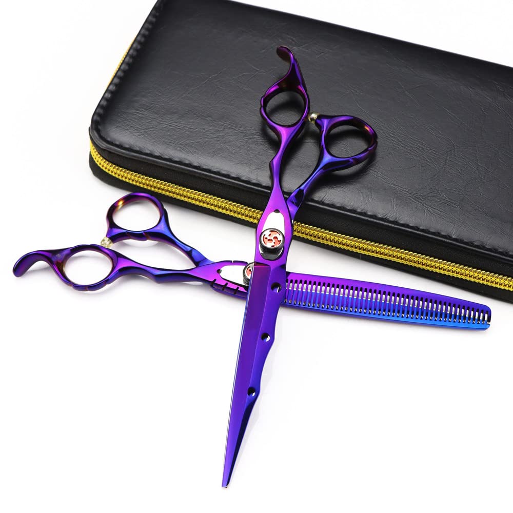 Ciseaux à cheveux 7 pouces outils de barbier pour coupe de cheveux avec sac