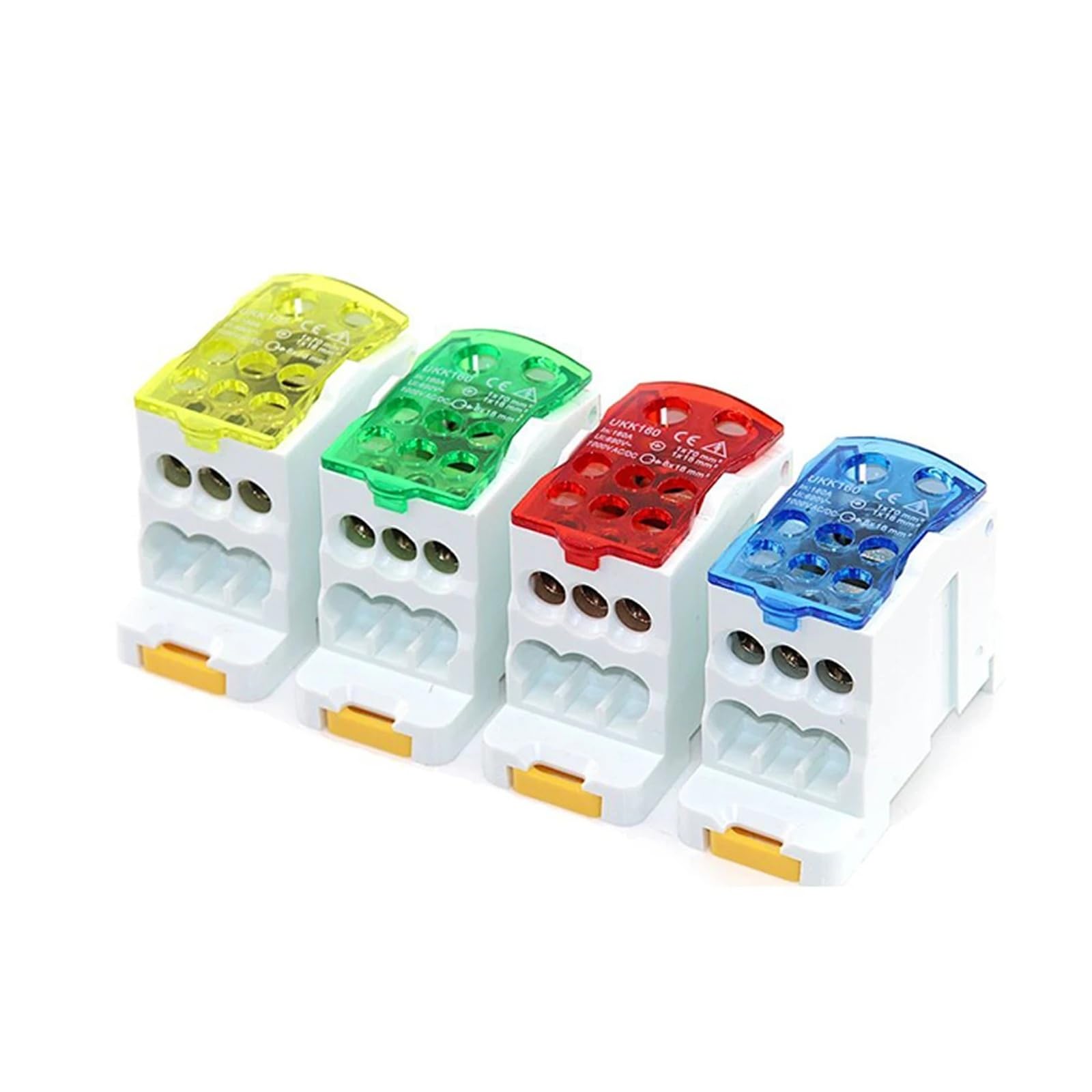 DIN-Schienen-Klemmenblock, Verteilung, Stromkabel, elektrischer Anschluss, elektrische geteilte Anschlussdose, UKK80A/125A/160A/250A/400A/500A(YELLOW,UKK400A)