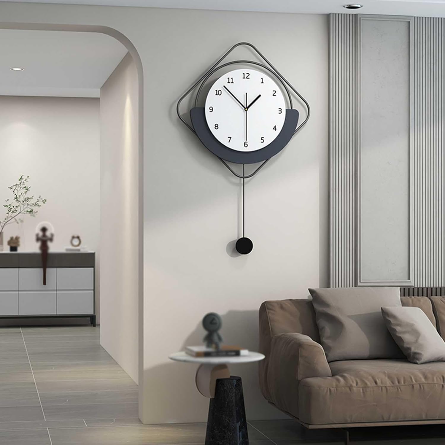 Reloj De Pared, Reloj De Pared Decorativo Y Creativo con Marco De Metal Y Esfera De MDF, Funciona con Pilas, Silencioso, Adecuado para La Decoración De La Pared De La Sala De Estar.