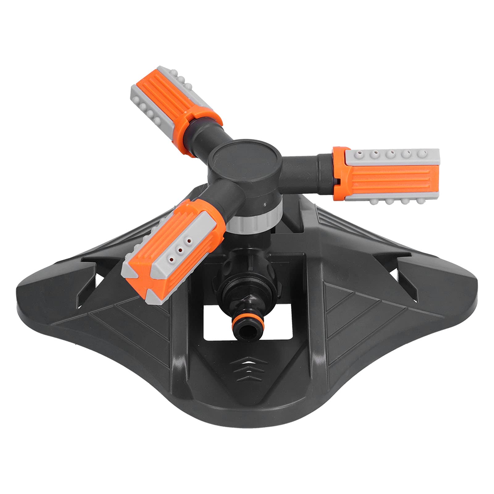 Garden Sprinkler, 3 Arm 360 Degree Rotatable Lawn Sprinkler, ABS Automatic Water Sprinkler Irrigation Device for Lawn Garden Flower Vegetable Watering Orange