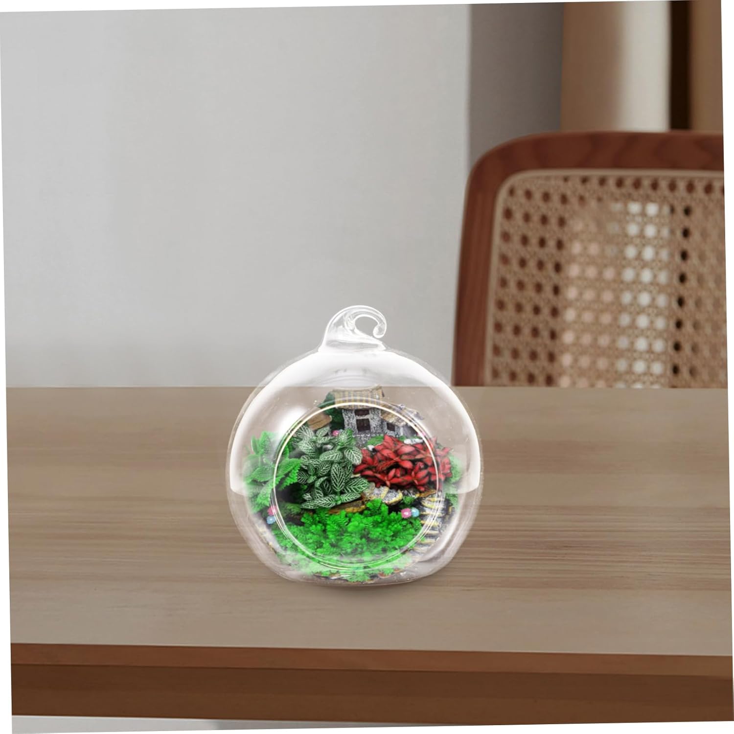 12pcs Microlandscape Terrarium Hanging Planter Clear Plant Holder with Hook Lightweight Decorative Glass for Indoor Decor
