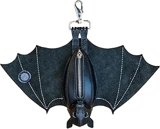 女性のための小銭入れ | PUレザーバットウォレットキーホルダー|折りたたみ式ウィング付き小銭入れ |ショッピング、仕事、学校、イベント、アウトドア、パーティー、ジム用の頑丈なPUレザー