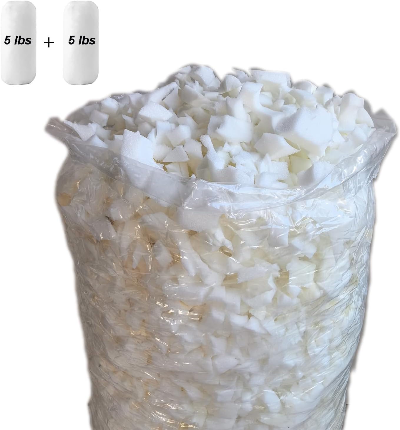 HOXXME 10lbs Shredded Memory Foam Filler or Bean Bag Filling, Premium Beanbag Stuffing/Foam Refill for Pillow, Dog Beds Chairs Cushion, Arts Crafts, Stuffed Animals (White,10lbs)