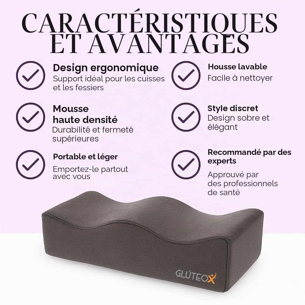 Coussin rehausseur de Fesses – Oreiller Ergonomique pour Silhouette définie et Posture BBL – Idéal pour l'exercice, Le Yoga et Le Pilates – Confort et Style à la Maison, au Bureau ou en