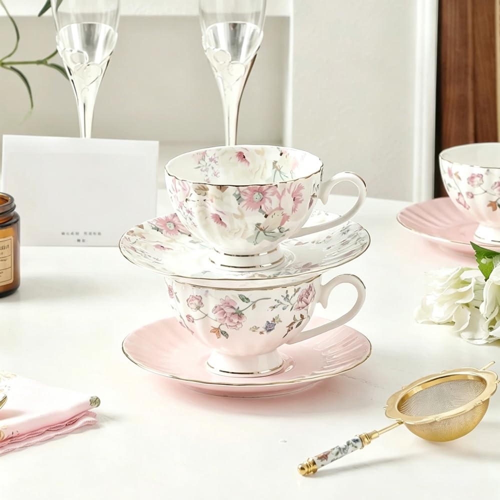 4-częściowy zestaw filiżanek do espresso i spodków, ceramiczny zestaw filiżanek do kawy i spodków, pojemniki na kawę do specjalnych napojów kawowych i herbaty