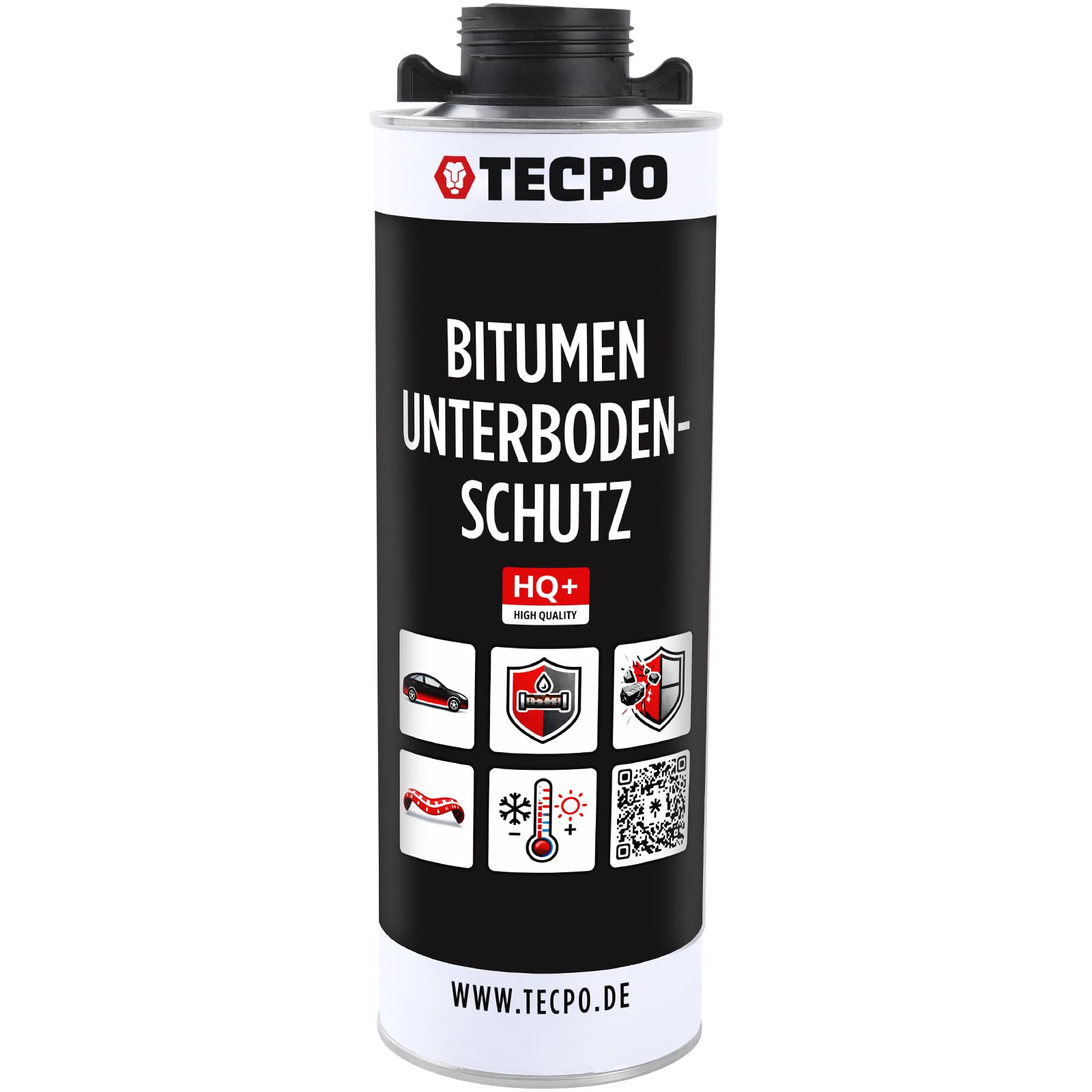 TECPO Unterbodenschutz Bitumen Schwarz 5 Liter UBS Saugdose Steinschlagschutz Korrosionsschutz Rostschutz Unterboden Auto Kfz Langzeit