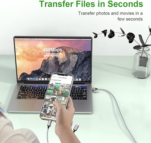 Miniatura 4 de Multi 5 en 1 universal 3A cable de carga USB de carga rápida, 1.8M/6 pies USB A/tipo C a rayo + tipo C+Micro USB trenzado de nailon trenzado