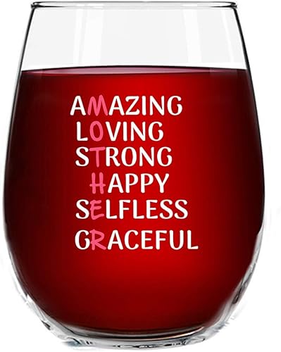 Copa de vino para madre con palabras cariñosas y cariñosas, regalo de copa de vino para la mejor mamá, regalo para el día de la madre, divertido disponible en Yaxa Colombia