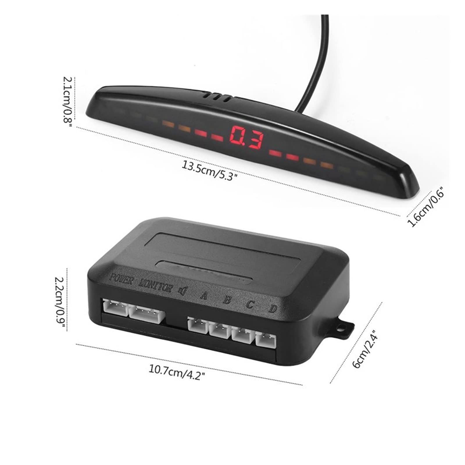 NOCHE Capteur De Recul Détecteur Voiture Parktronic Affichage LED Automatique Kit Assistance Inverse Moniteur Radar Secours Détecteur Voiture Stationnement (Couleur : Blanc)
