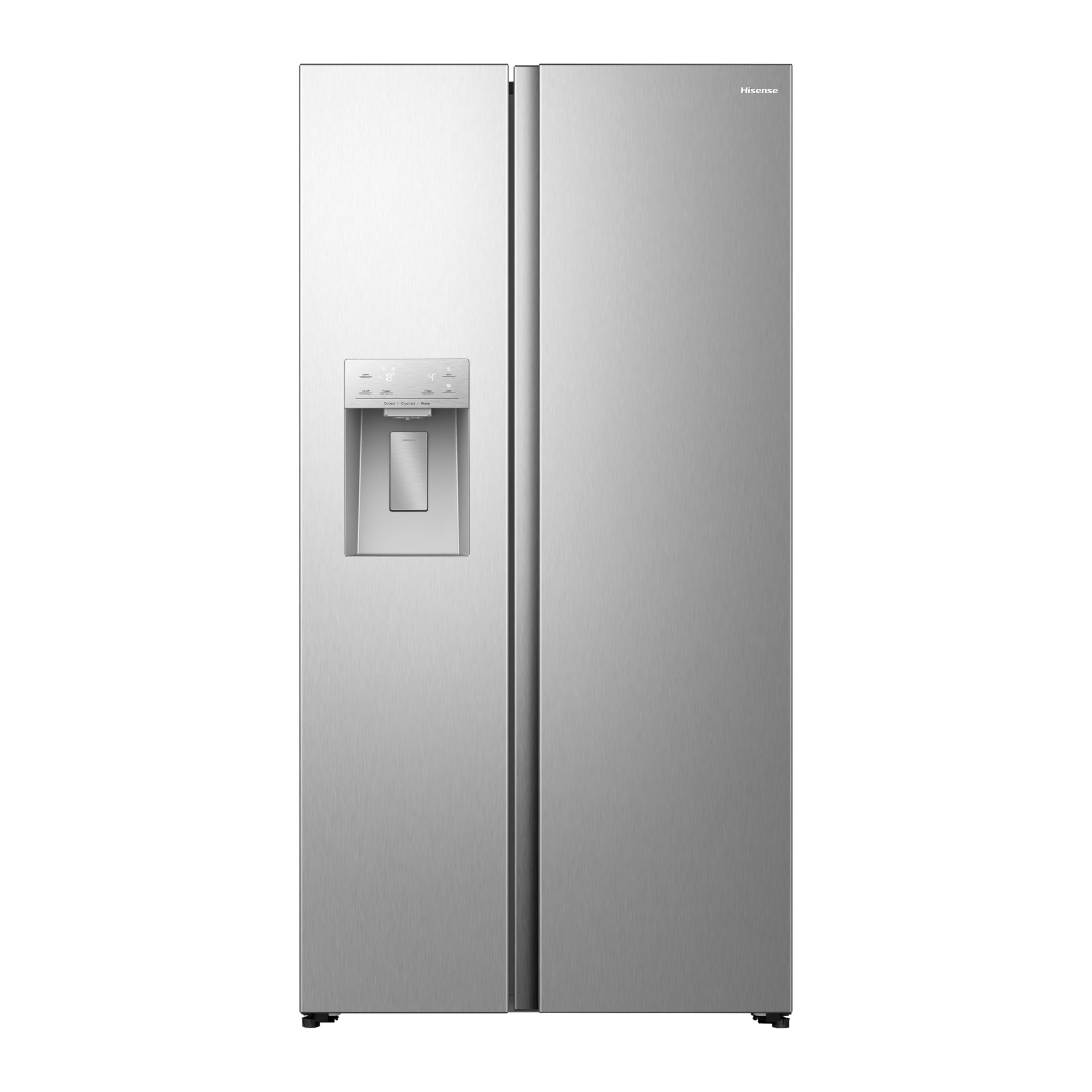 Hisense RS5P528STIE side-by-side avec distributeur de glace, crushed et eau / 528 L/Réservoir d'eau/ConnectLife/SuperCool/Big Box/Flat Duct/Compartiment de porte XXL/L x H x P : 91,1 x