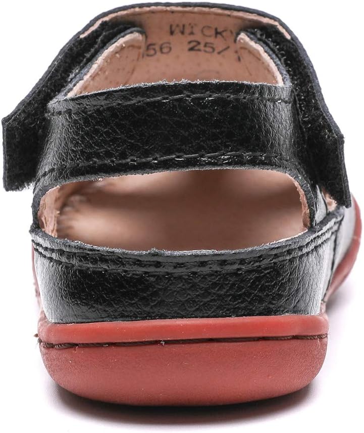 DADAWEN Boy's Girl's Leather Soft Closed Toe Outdoor Beach Summer Sport Sandals Water Shoes (Toddler/Little Kid/Big Kid)