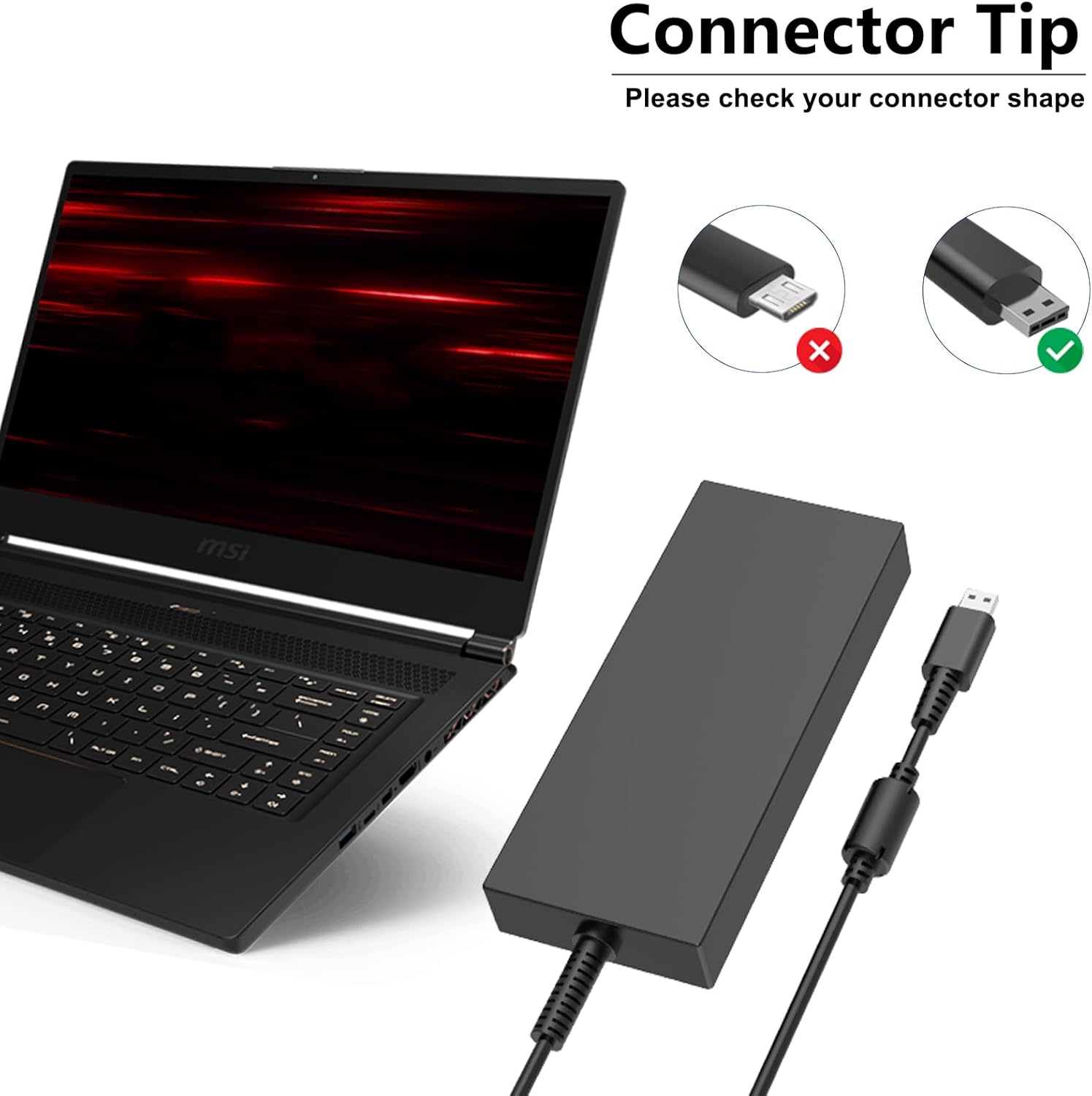 240W Charger Compatible with MSI Stealth 16 17 Studio A13VH A13VG A13VF A13VE Stealth A16 16AI AI+ Studio A3XVGG A3XVFG A3XVEG A3HVG A1VHG Studio GE66 Raider A20-240P2A Gaming Laptop