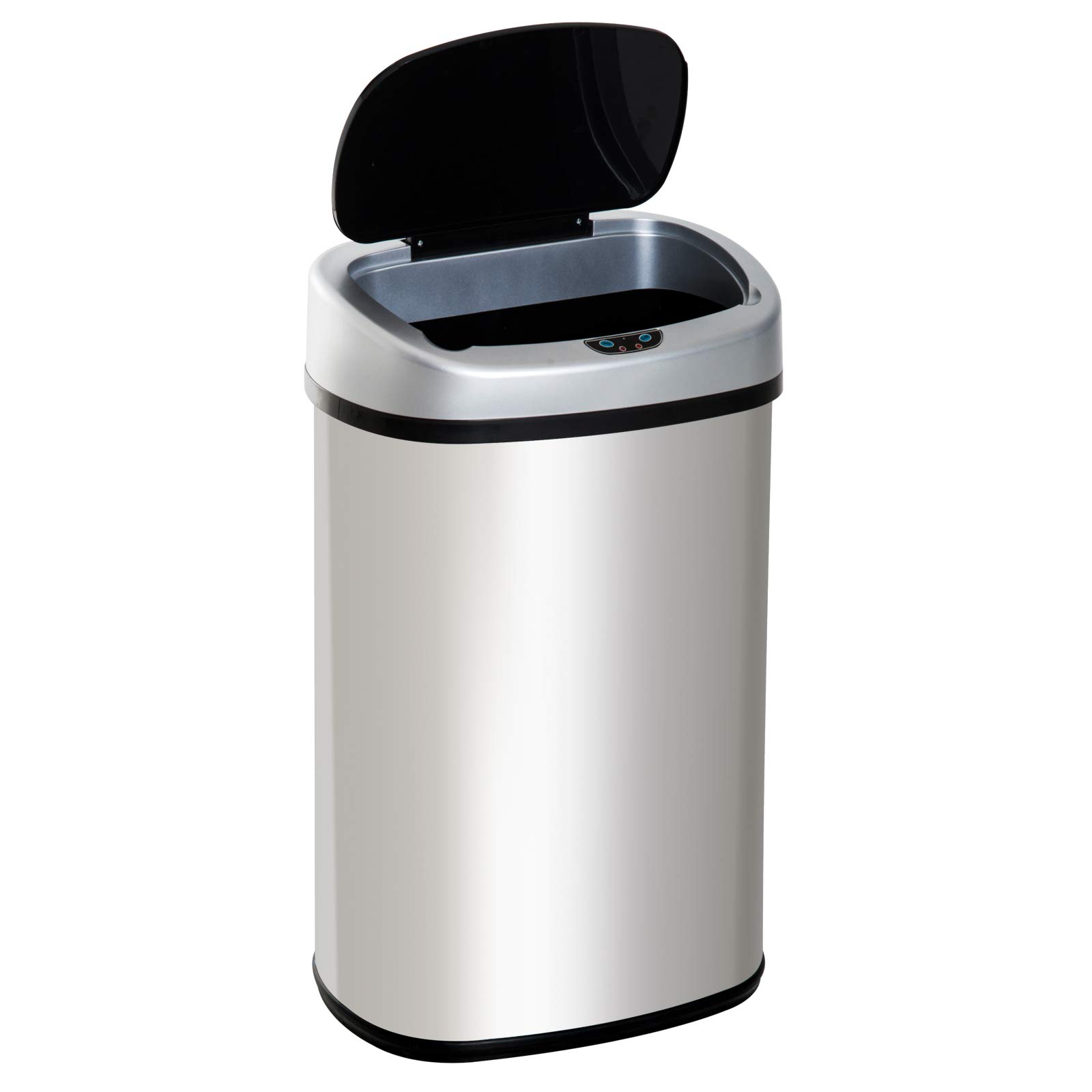 HOMCOM Cubo de Basura Apertura Automática Sensor Papelera Reciclaje para Cocina Dormitorio 48L Acero Inox