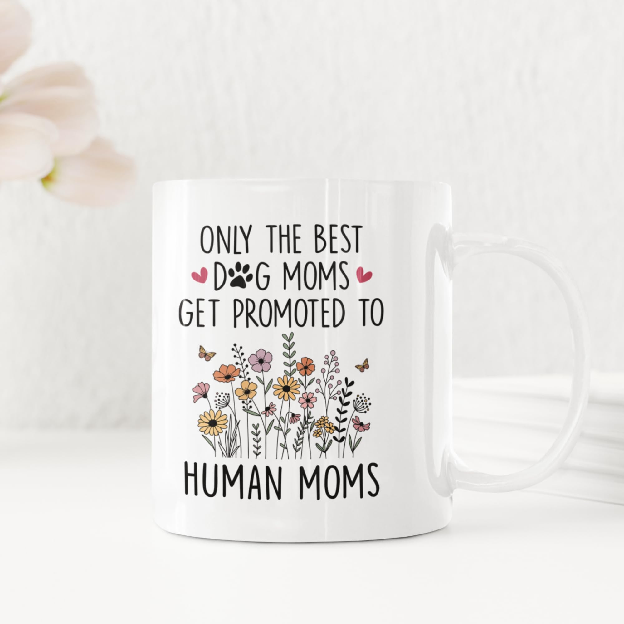 Mom To Be Gift, New Pregnancy Gifts For Expecting Mommy, Only The Best Dog Moms Get Promoted To Mug, Mama To Be gifts For Birthday Day, Mothers Day, Christmas