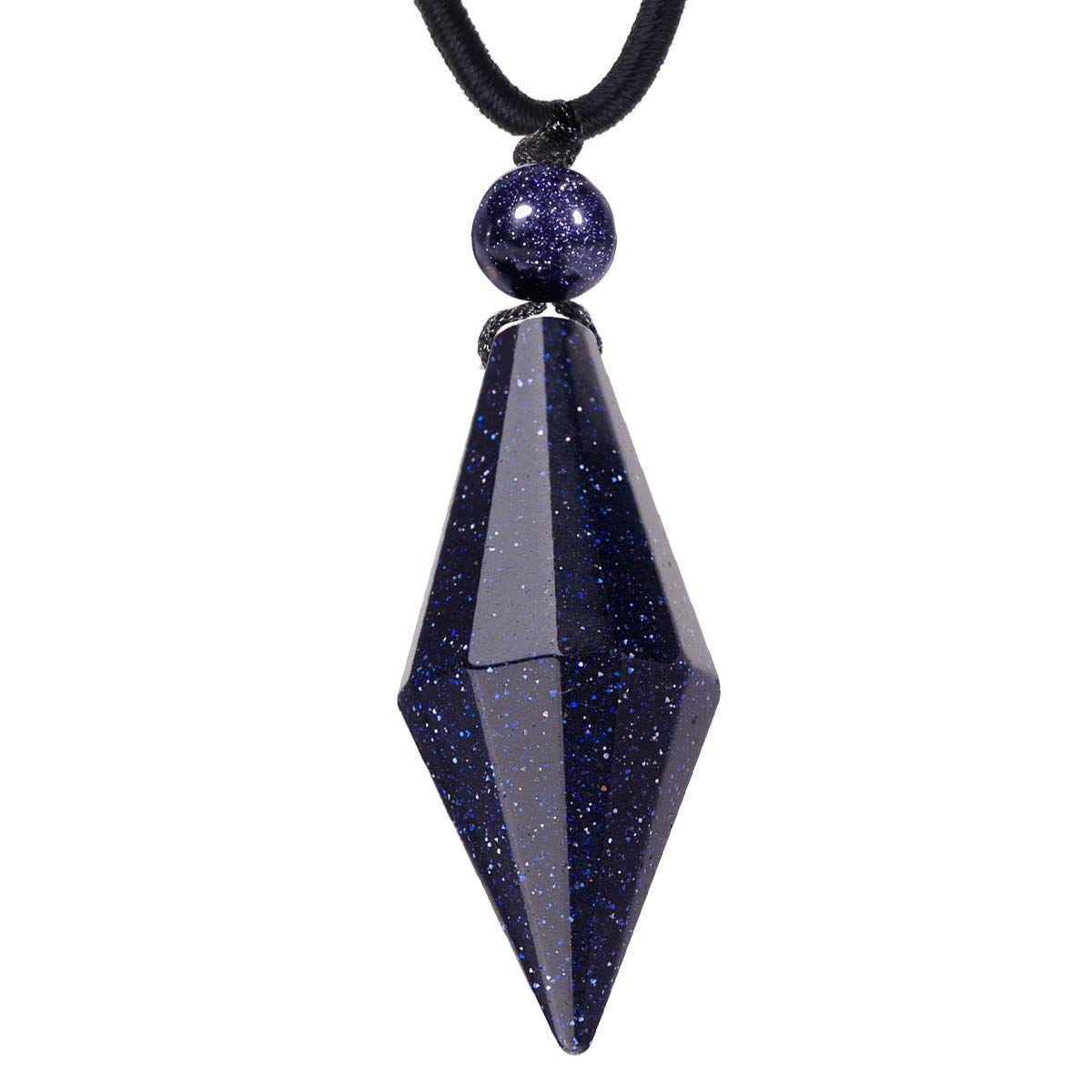 Mookaitedecor Collana Con Ciondolo Luna Mezzaluna E Stella In Pietra Naturale Di Ossidiana Nera - Portafortuna E Amuleto